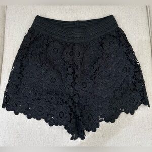 Size Small High Waist Elegant Black Lace Women Shorts Soft Lining Stretchy Waist